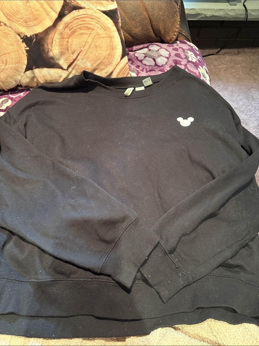 Women’s Black Crewneck Sweater with Subtle Logo